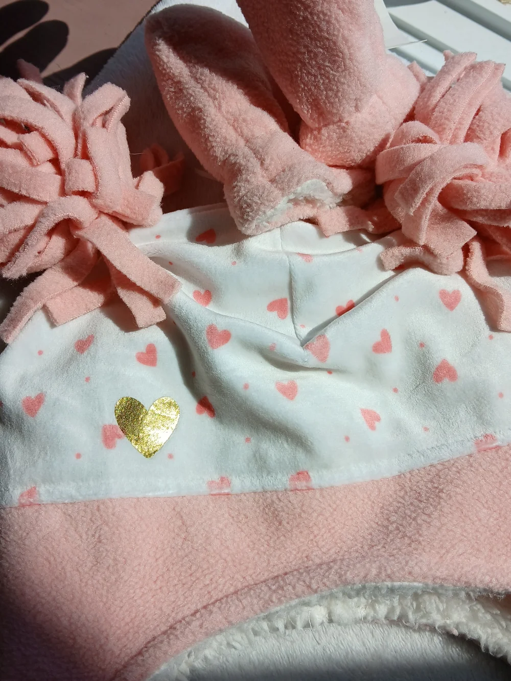 Nordstrom LITTLE ME Baby Fleece Pom-Pom Hat & Mittens Set [12-24 Mo] NWT